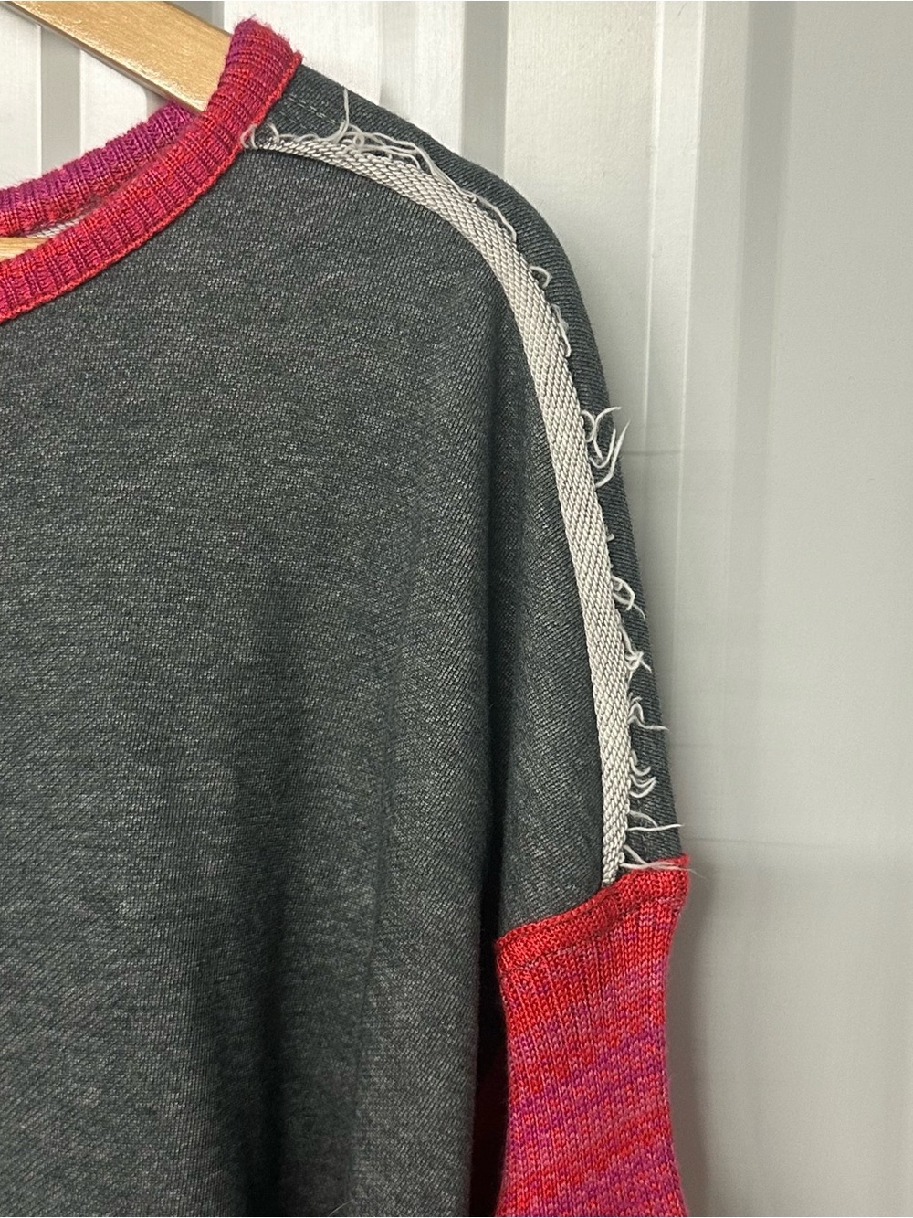 Natural Life Knit Trim Sweatshirt Long Sleeve Boho Cozy Cottagecore - Picture 8 of 13